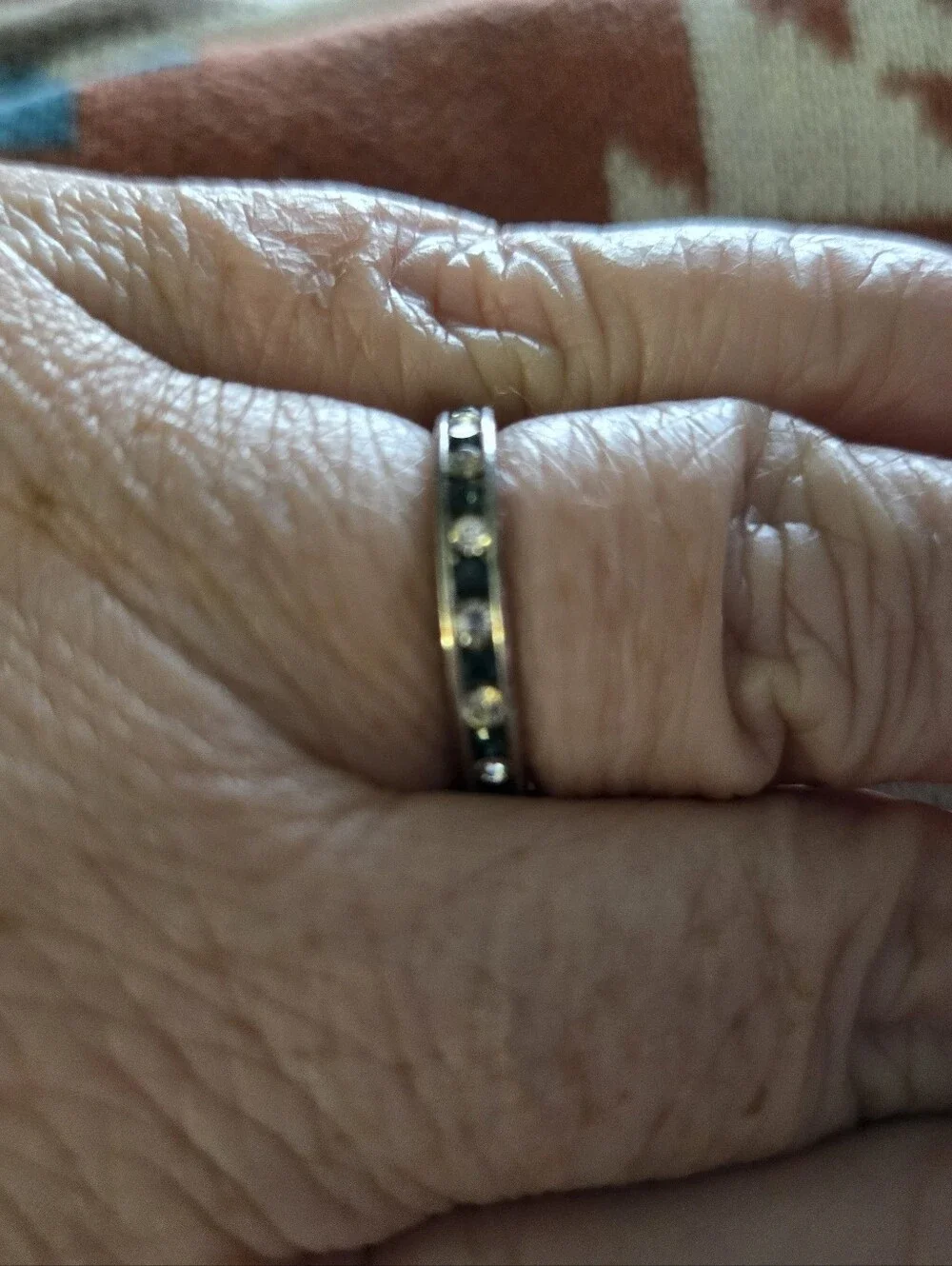 Sterling Silver Blue and White Stone Eternity Band